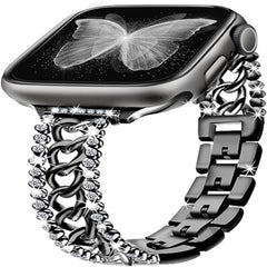 Sizes available for Stylish Diamond Denim Chain Apple Watch Band