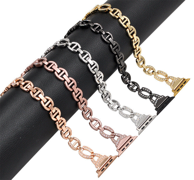 Luxurious Rhinestone Apple Watch Band in Black