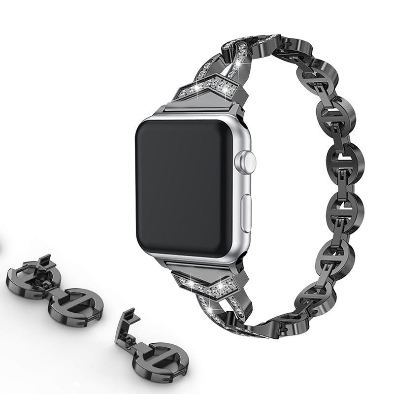 Luxurious Rhinestone Apple Watch Band displayed elegantly