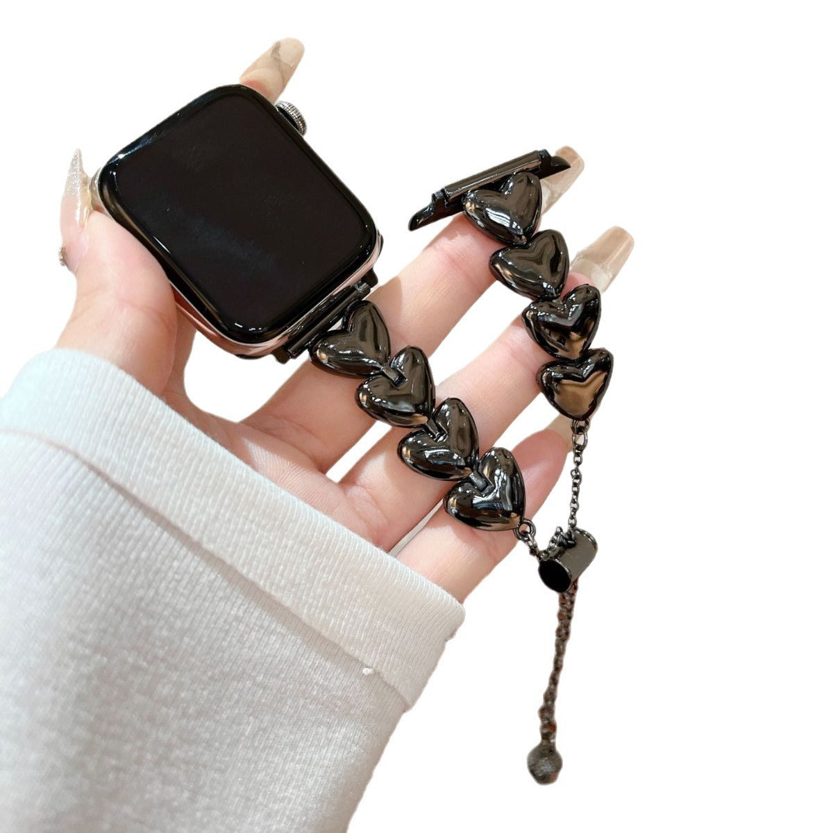 Gold heart link bracelet for Apple Watch