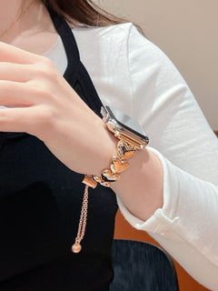 Stylish bracelet displayed with Apple Watch