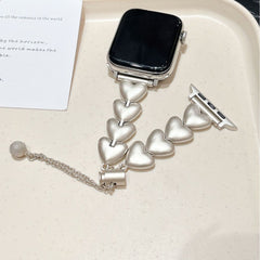 Metal heart link bracelet showcasing different colours