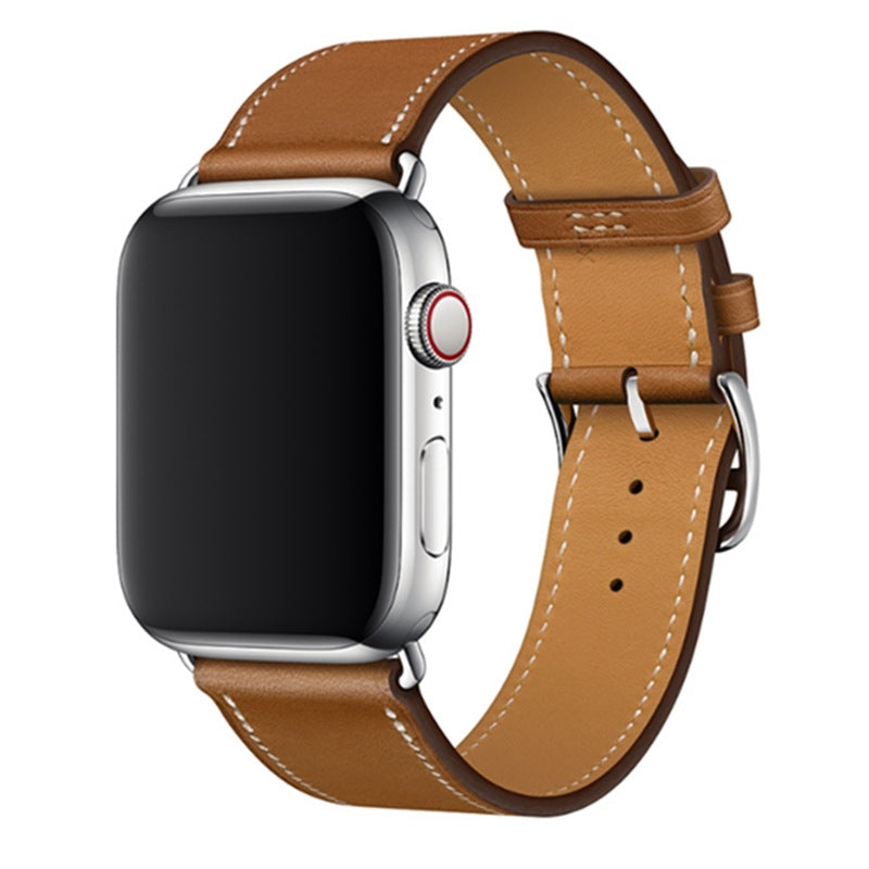 Lifestyle image of leather watch band in vibrant colours