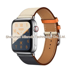 Premium leather Apple Watch band in brown colour