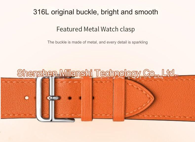Various colour options of Apple Watch leather band