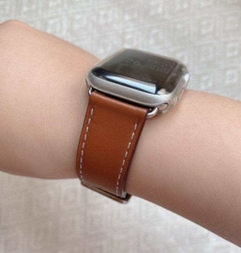 Various colour options of Apple Watch leather band