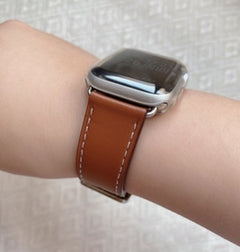 Various colour options of Apple Watch leather band