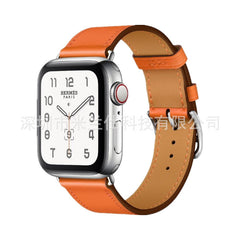 Premium leather Apple Watch band in brown colour