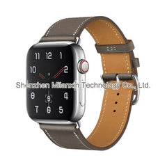 Elegant red genuine leather Apple Watch band