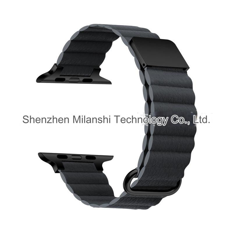 Fashionable cherry pink leather strap for Apple Watch
