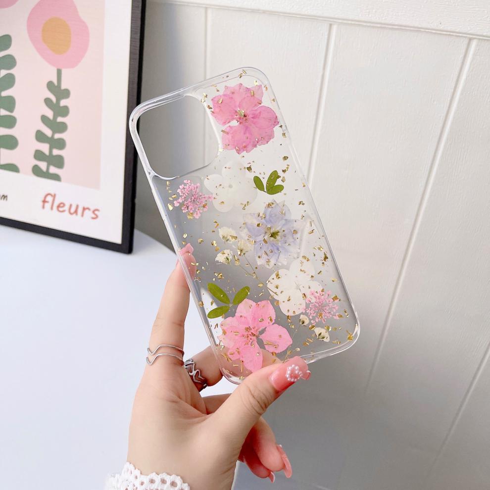 Floral Gold Foil iPhone Case front view