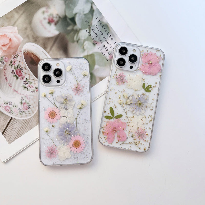 Close-up of Floral Gold Foil iPhone Case