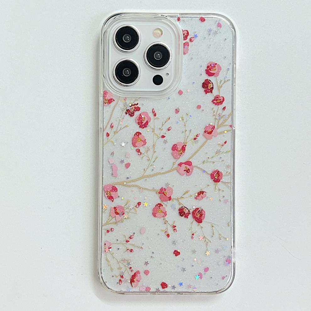 Silicone iPhone Case with butterfly design in white-blue