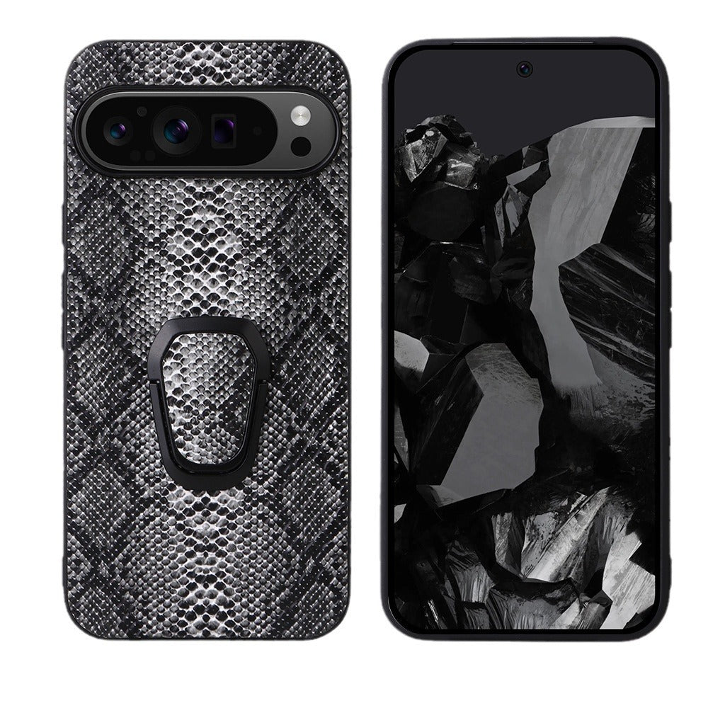 Faux leather phone case with snake pattern for Pixel 7