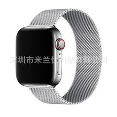 Milanese loop band shown on model's wrist