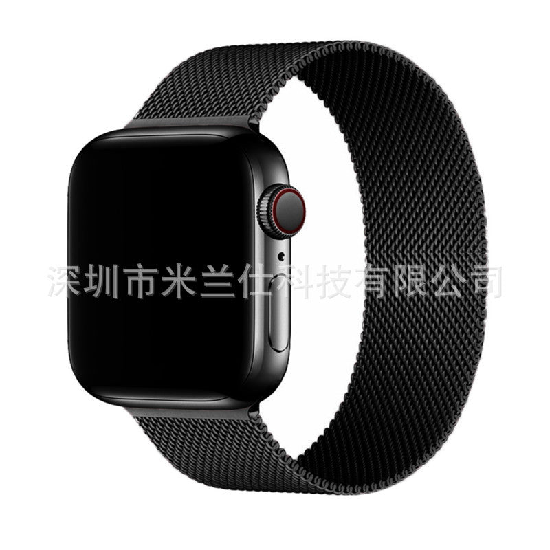 Milanese loop band shown on model's wrist