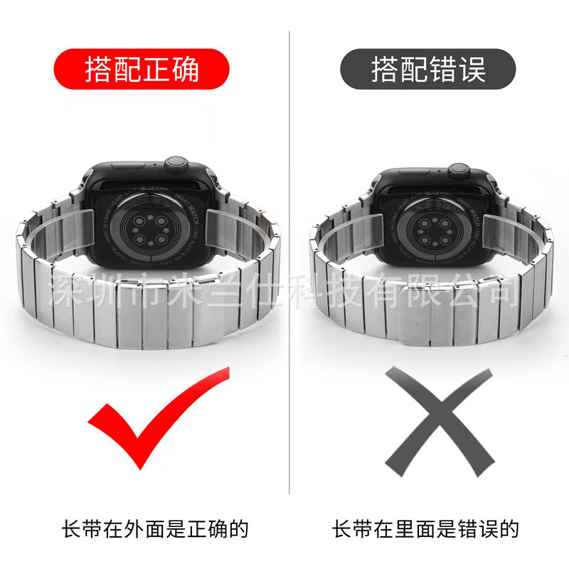 Close-up of Adjustable Magnetic Closure for Apple Watch Band