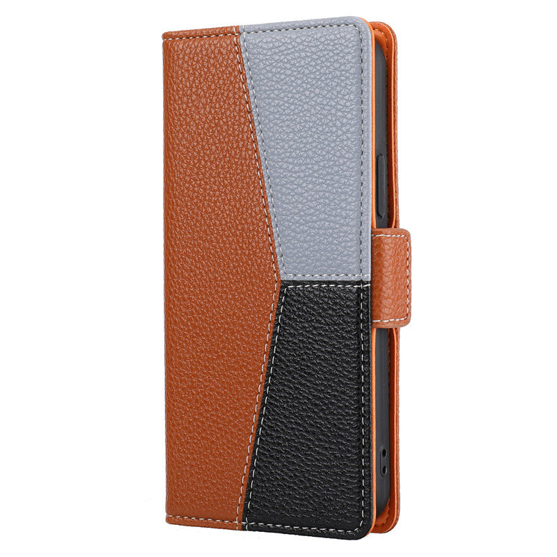 Stylish PU leather flip case displayed on a table
