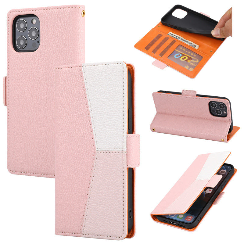 Close-up of PU leather texture on phone case