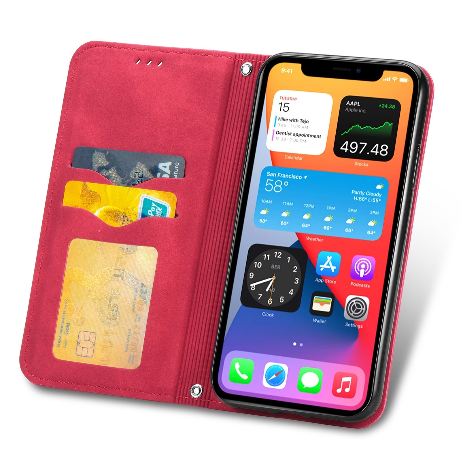 Leather and TPU case for iPhone 16 Pro Max