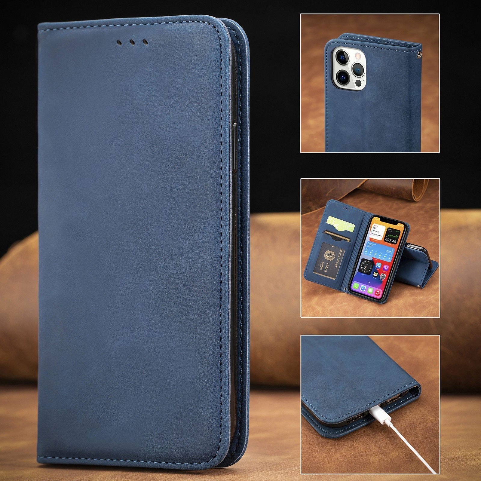 Leather and TPU case for iPhone 16 Pro Max