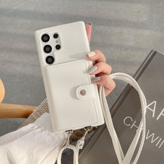 Stylish crossbody design of leather wallet case