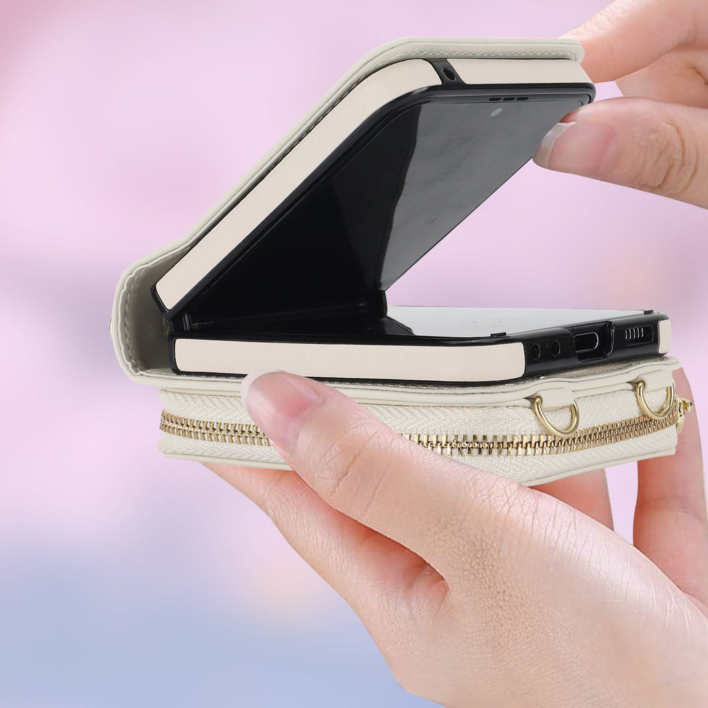 Stylish Samsung Z Flip crossbody phone case in black