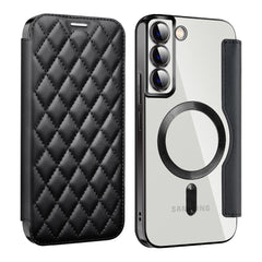 Different angles of stylish flip case for Galaxy phone