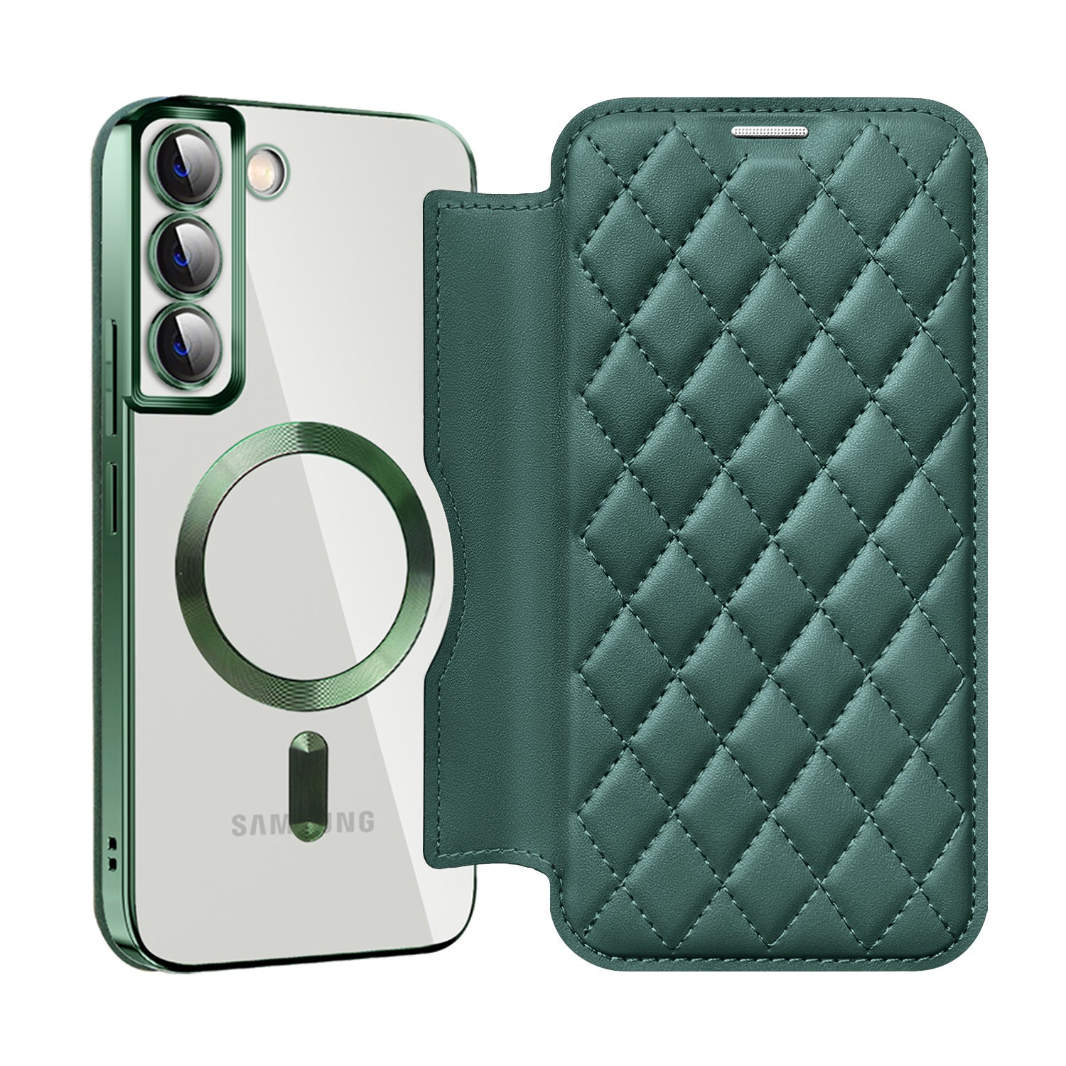 S24 Ultra case with card slots in purple