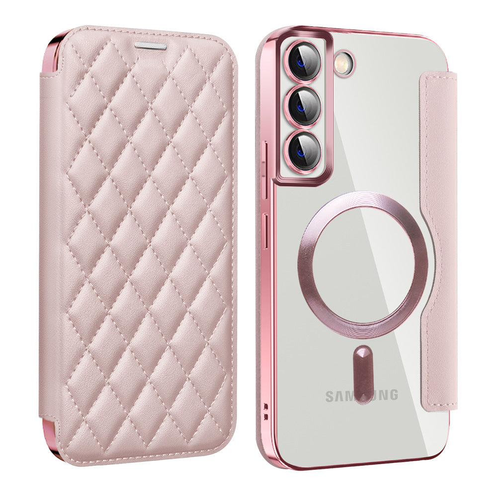 Close-up of faux leather texture on S24 Ultra case