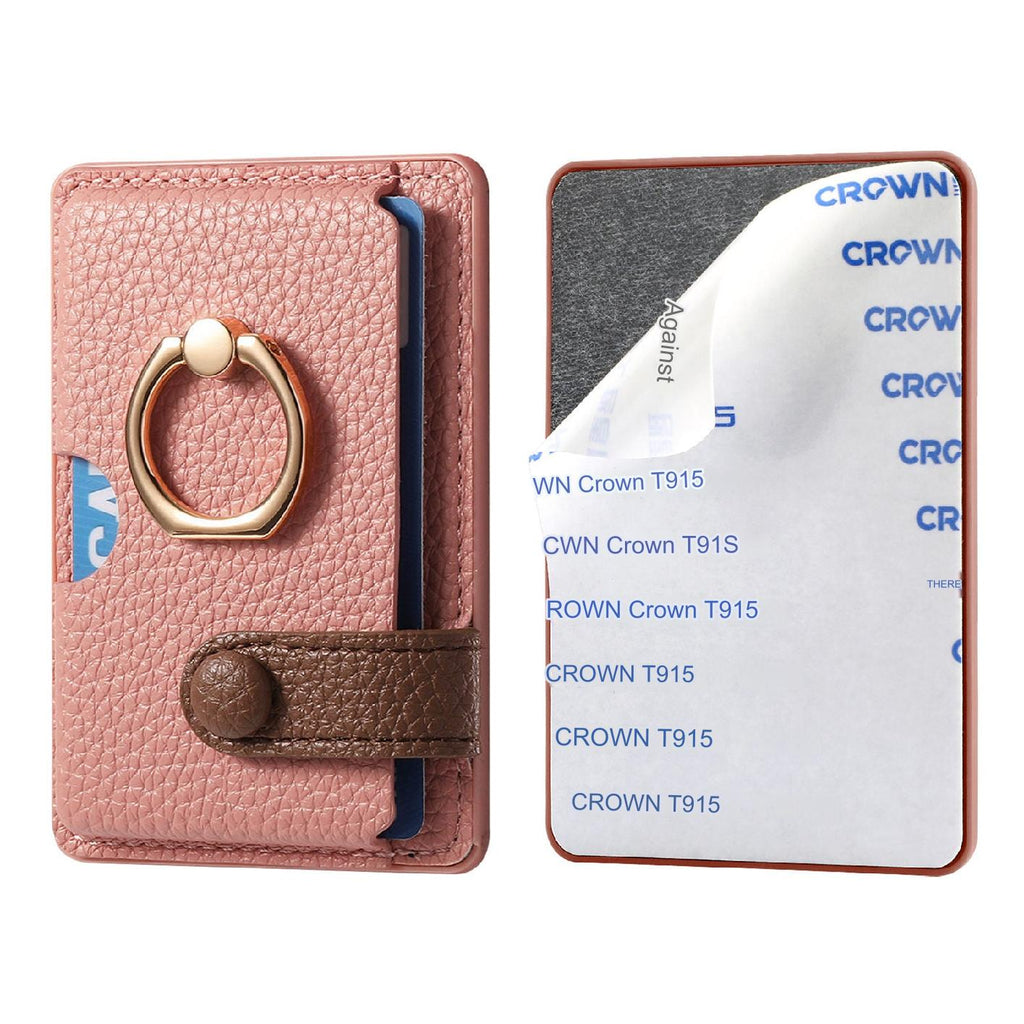 Image of PU leather card holder in vibrant pink