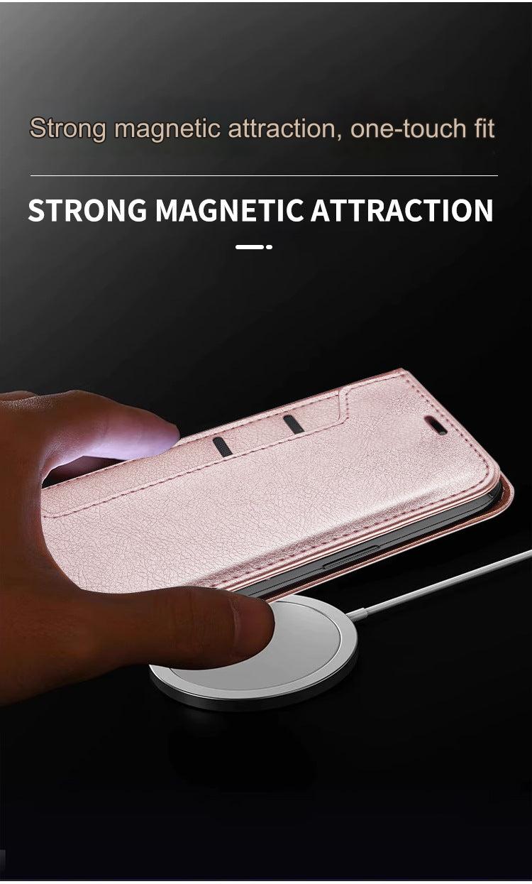 Samsung S24 Wallet Case Rose Gold with Cards Inside
