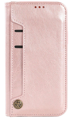 Samsung S24 Wallet Case Rose Gold with Cards Inside