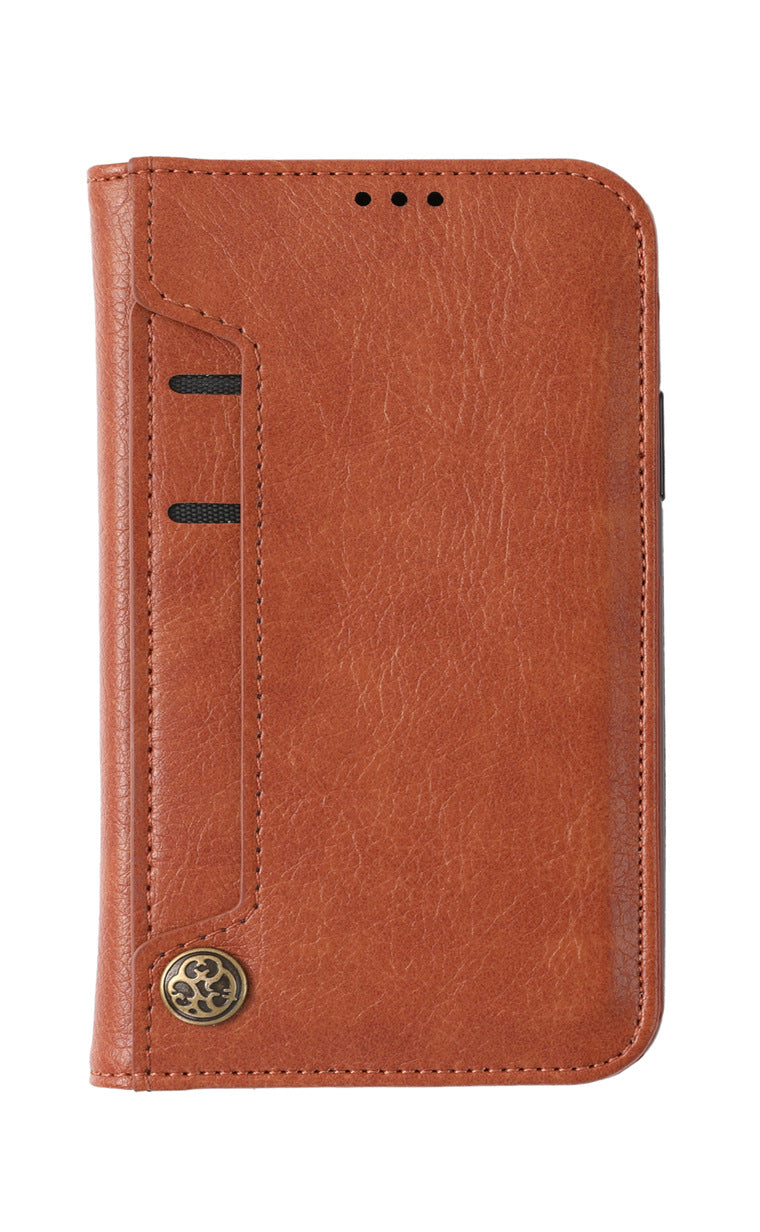 Samsung S24 Wallet Case Navy Blue with Closed View