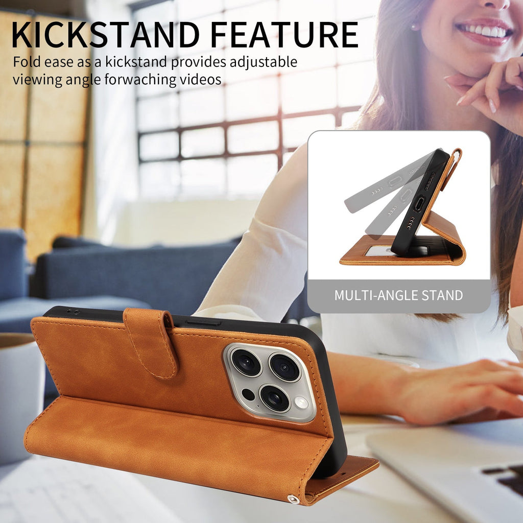 Premium Flip Leather Case Showing Magnetic Closure