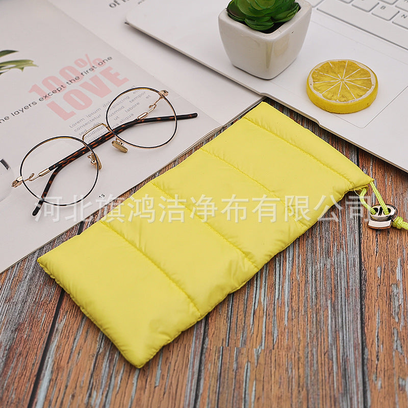 Soft fabric glasses case - green