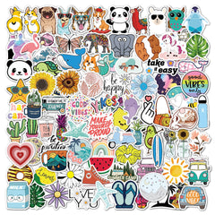 animated stickers displayed outdoors