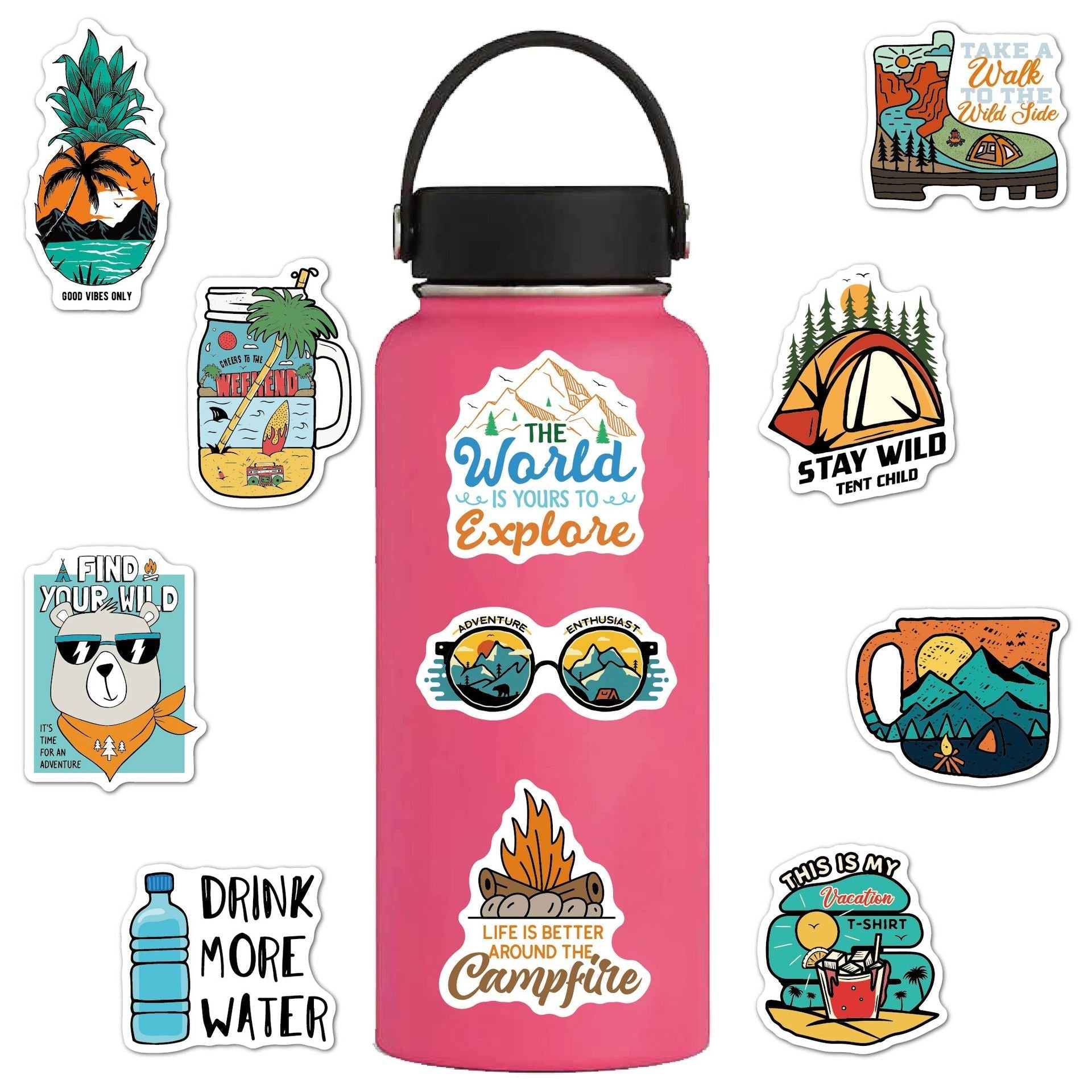 waterproof vinyl stickers showcasing different designs
