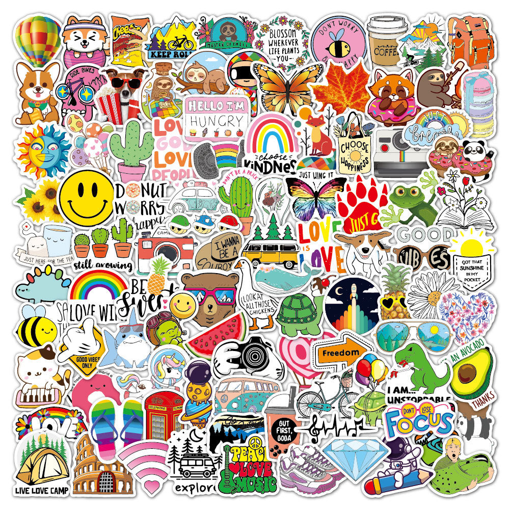 waterproof vinyl stickers showcasing different designs