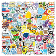 stickers applied on a laptop for personalisation