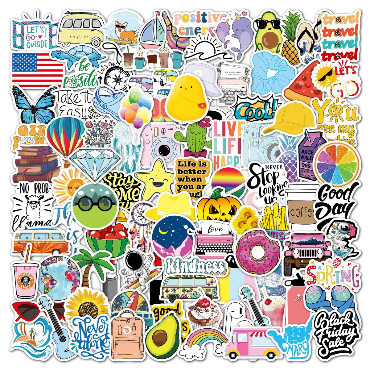 stickers applied on a laptop for personalisation