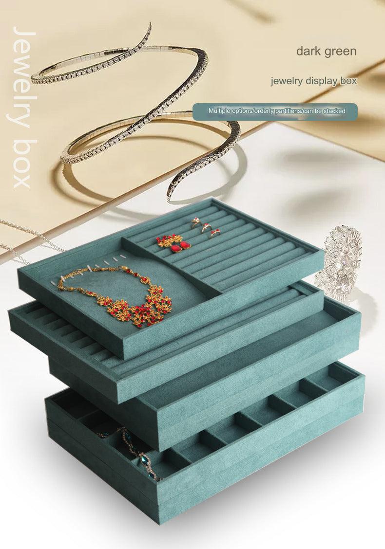 Displayed necklaces on the jewellery organiser tray