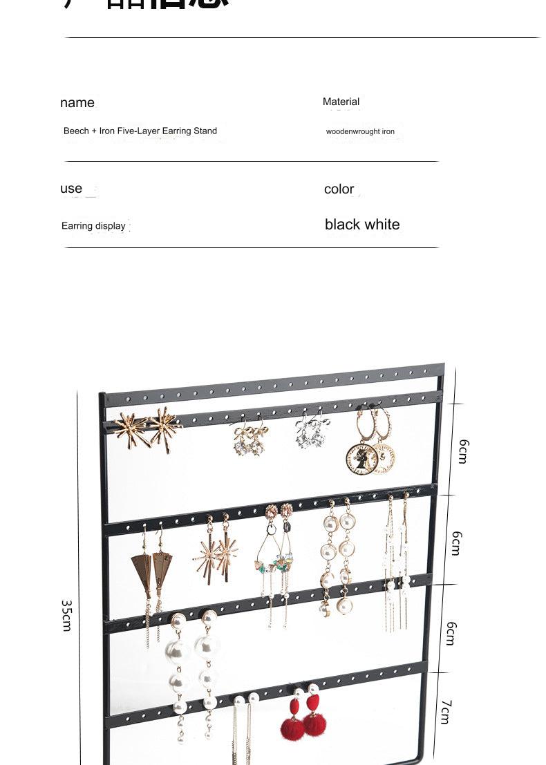 Organised earrings on a Jewellery Holder