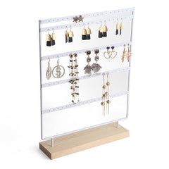 Close-up of 100 holes on Jewelry Stand for earrings