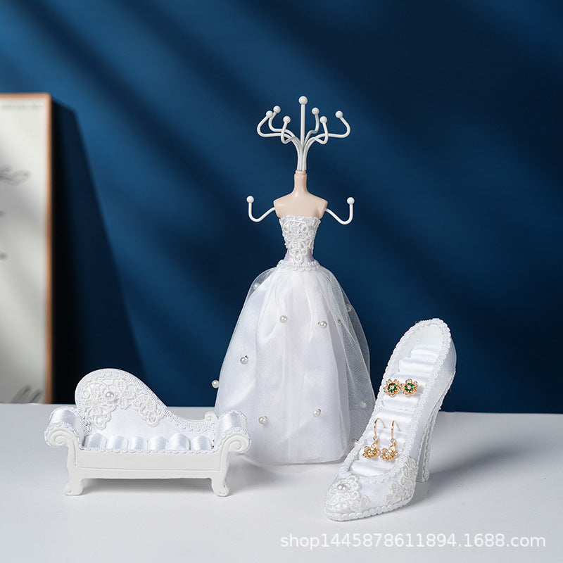 Elegant white jewellery display stand for earrings