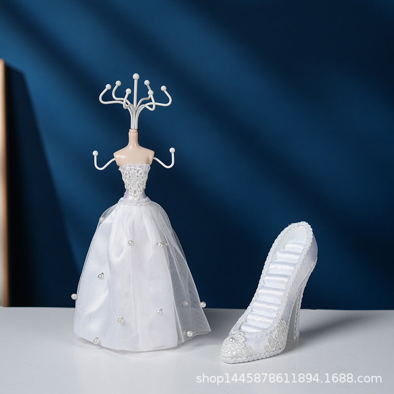 White jewellery organiser with ring storage