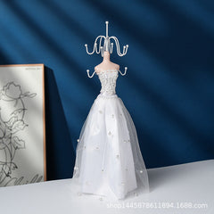 Close-up of the elegant jewelry display stand