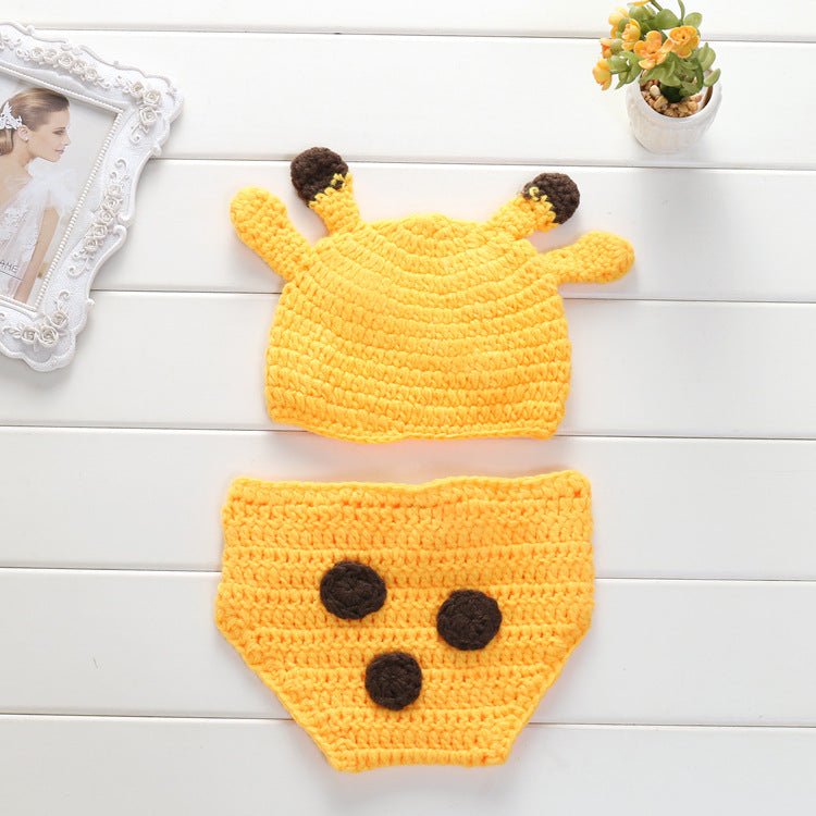 Cute child wearing giraffe costume