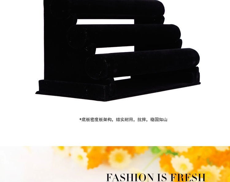 three-tiered velvet jewelry organizer