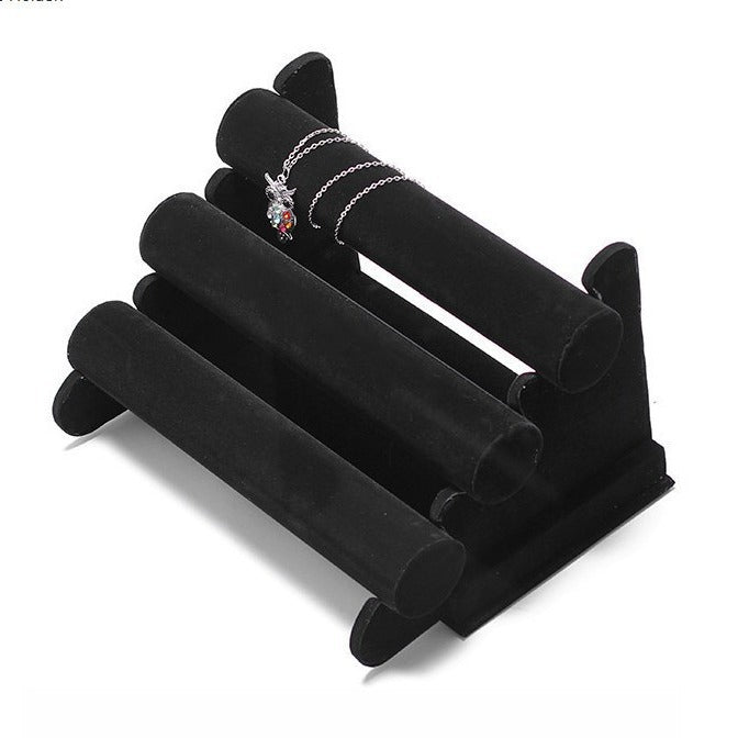 luxury black velvet tiered display stand